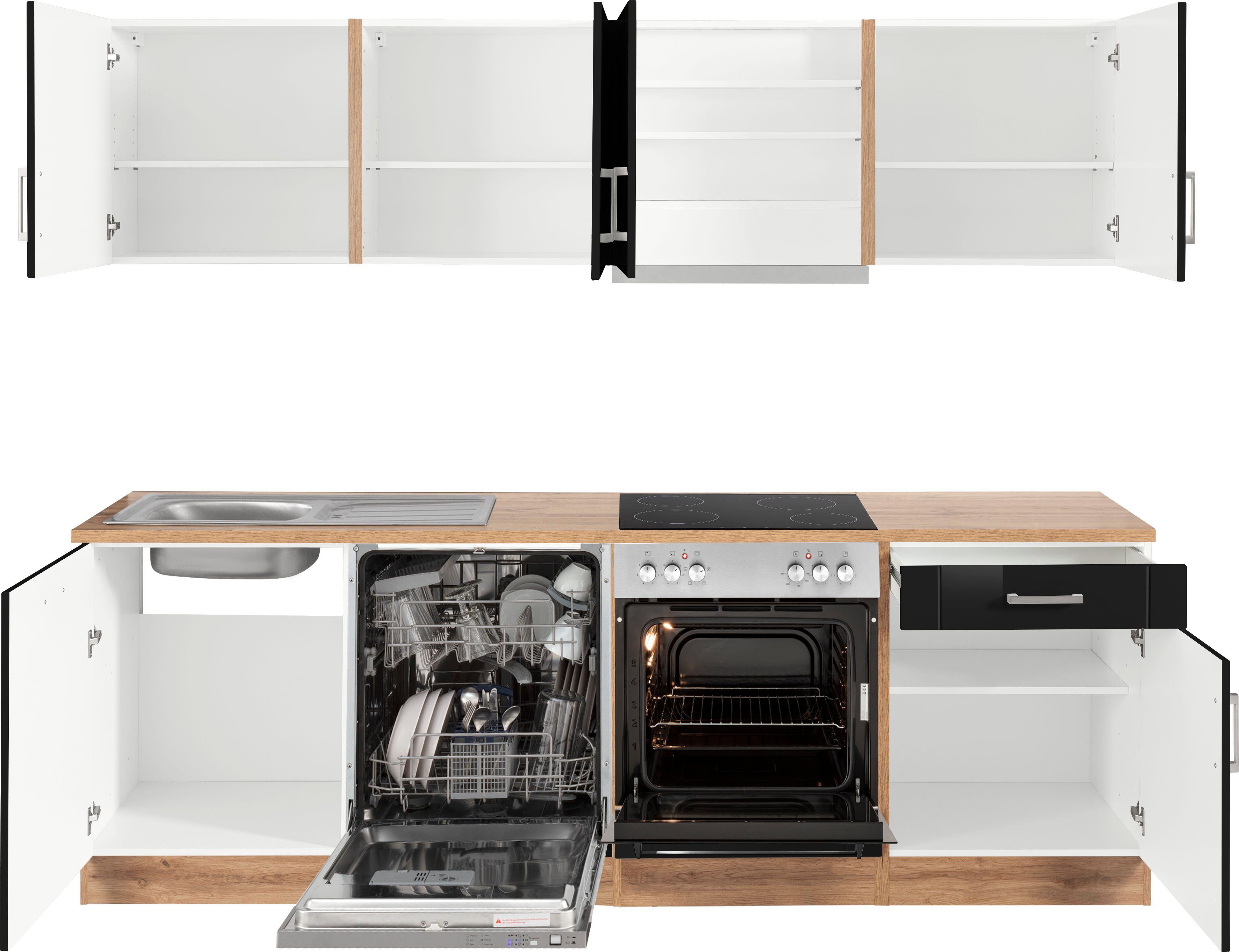KOCHSTATION Küchenzeile KS-Tinnum, mit E-Geräten, Breite 240 cm – Bild 4 von 5