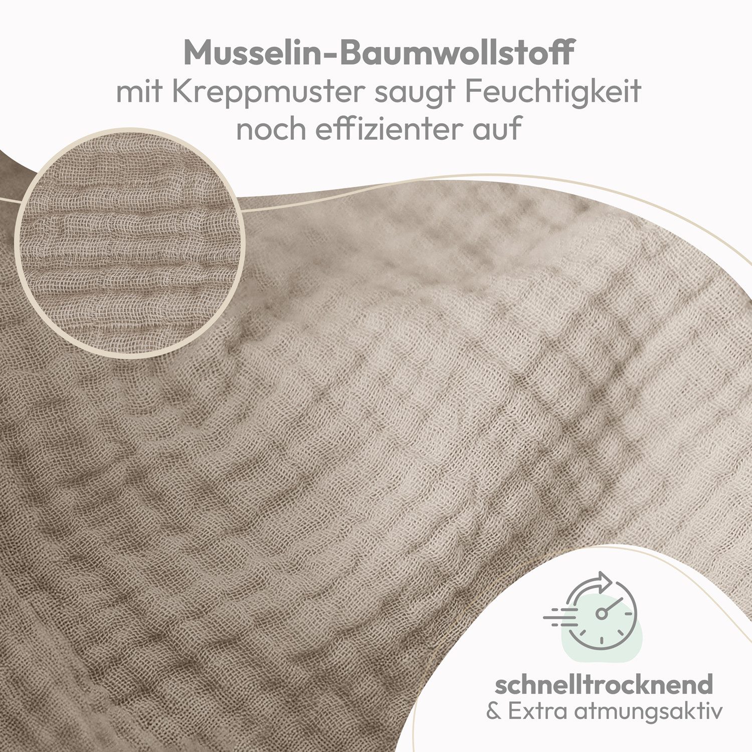 Laleni Spucktuch Spucktücher Baby aus Reiner Baumwolle in 70x70, (5-tlg), OEKO-TEX Zertifizierte Mulltücher