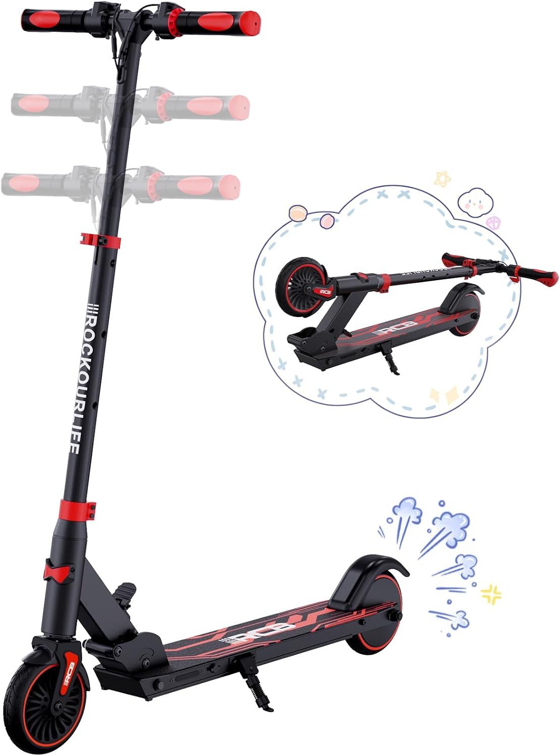 Athlix E-Scooter Elektroroller für Kinder ab 6 Jahren, 20km/h R15 E-Scooter, 20km/h schnell, 12–16 km Reichweite, für 115–165 cm Körpergröße