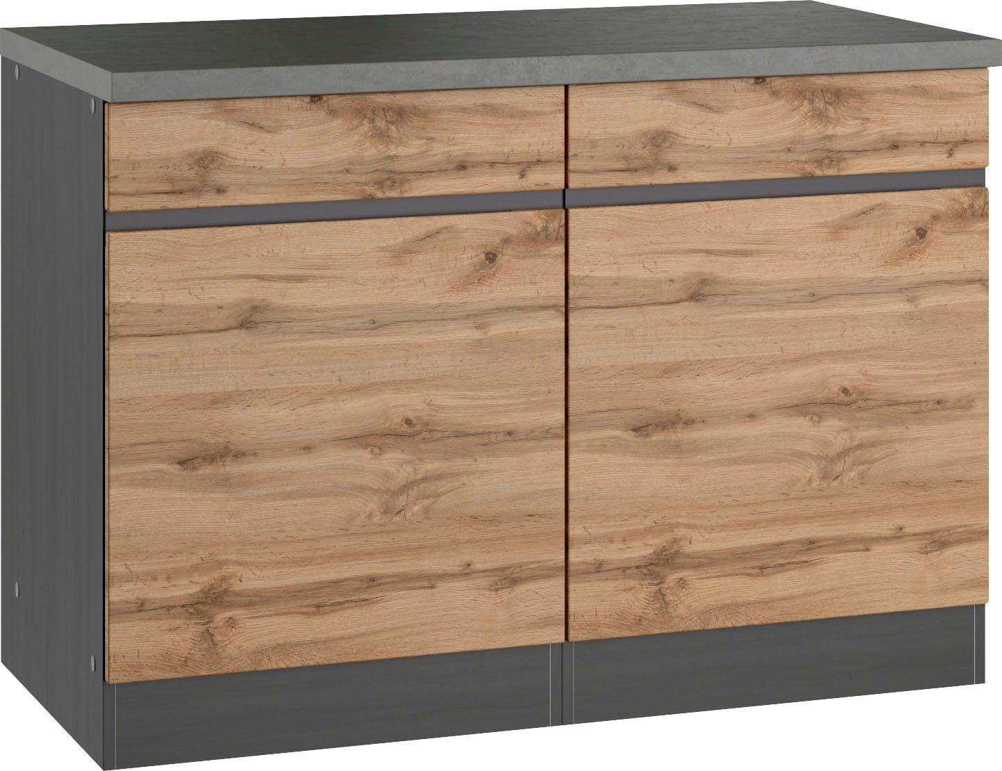 KOCHSTATION Unterschrank KS-Riesa Breite 120 cm, MDF-Fronten