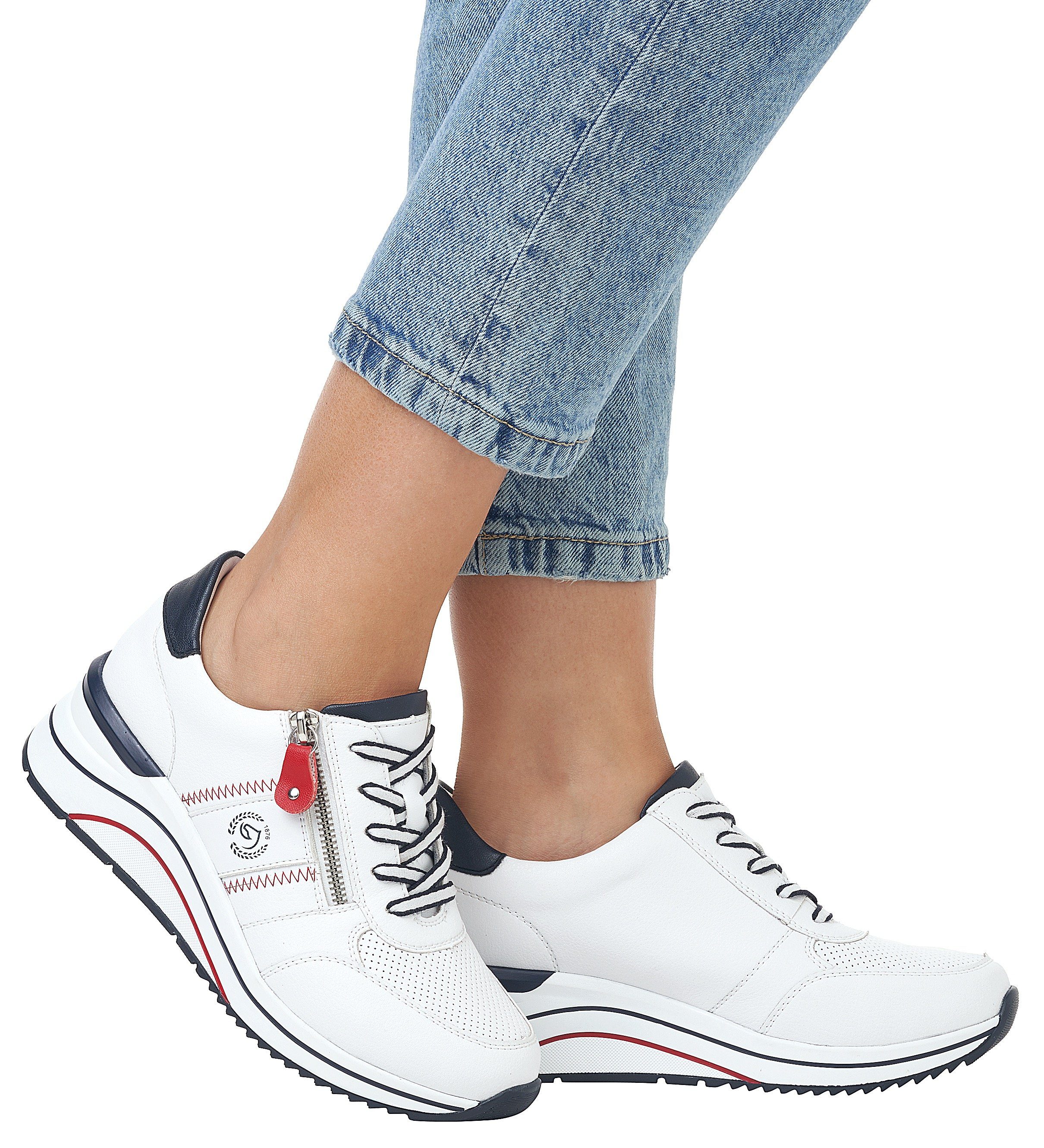Remonte Keilsneaker, Freizeitschuh, Halbschuh, Schnürschuh mit Metallic-Kontrastbesätzen