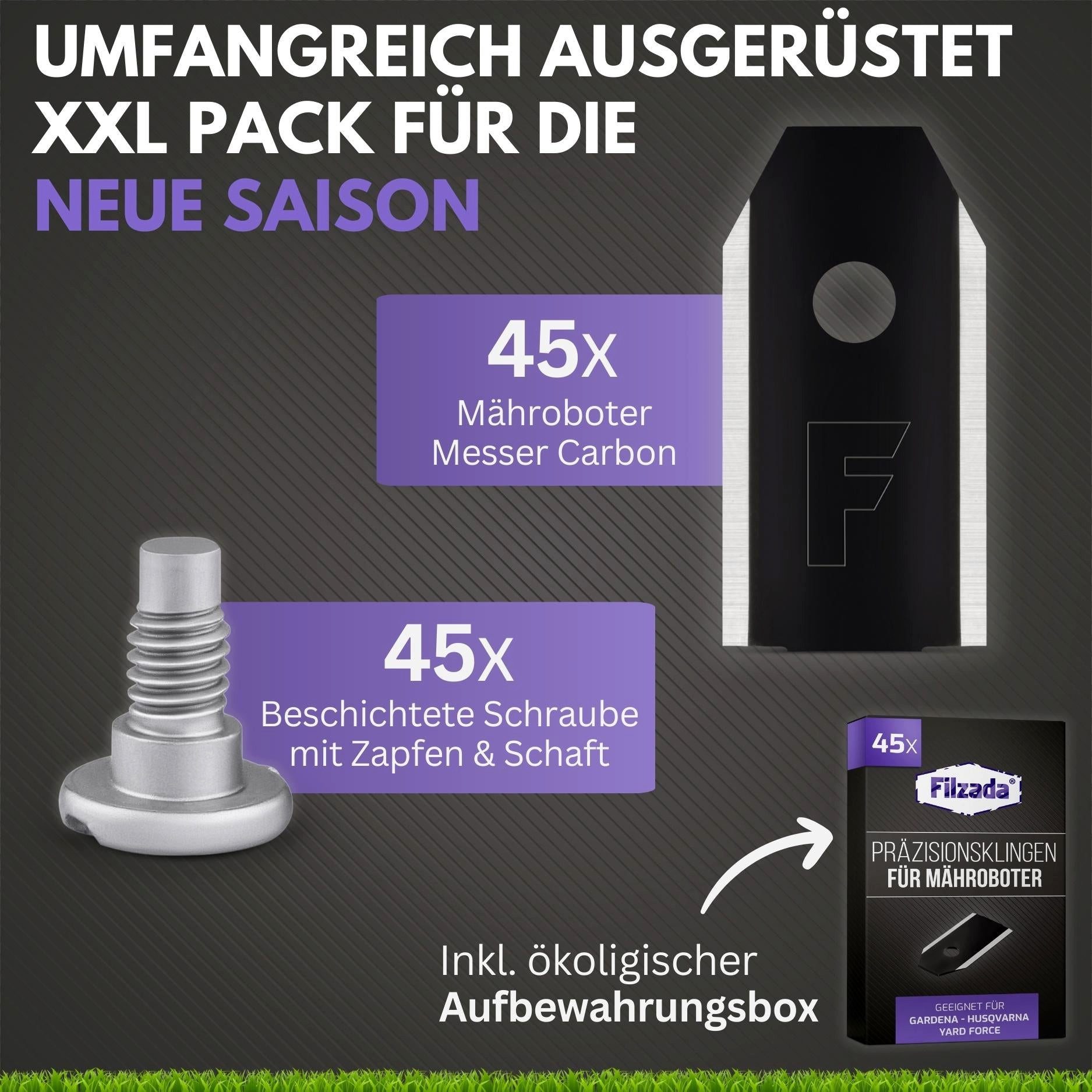 Filzada Mährobotermesser 45x Carbon Mes...
