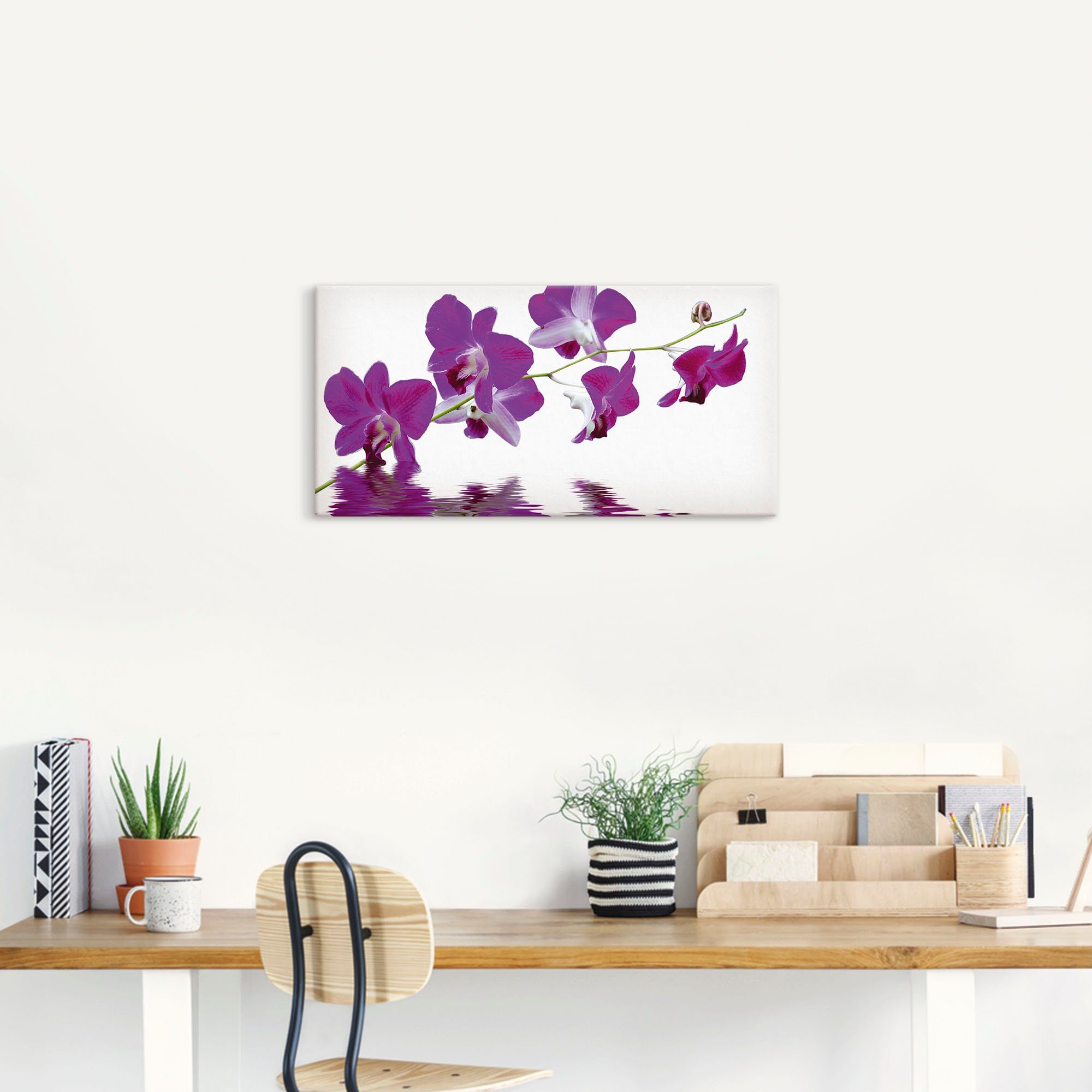 Artland Leinwandbild Violette Orchideen, Blumen (1 St), auf Holzrahmen gespannt
