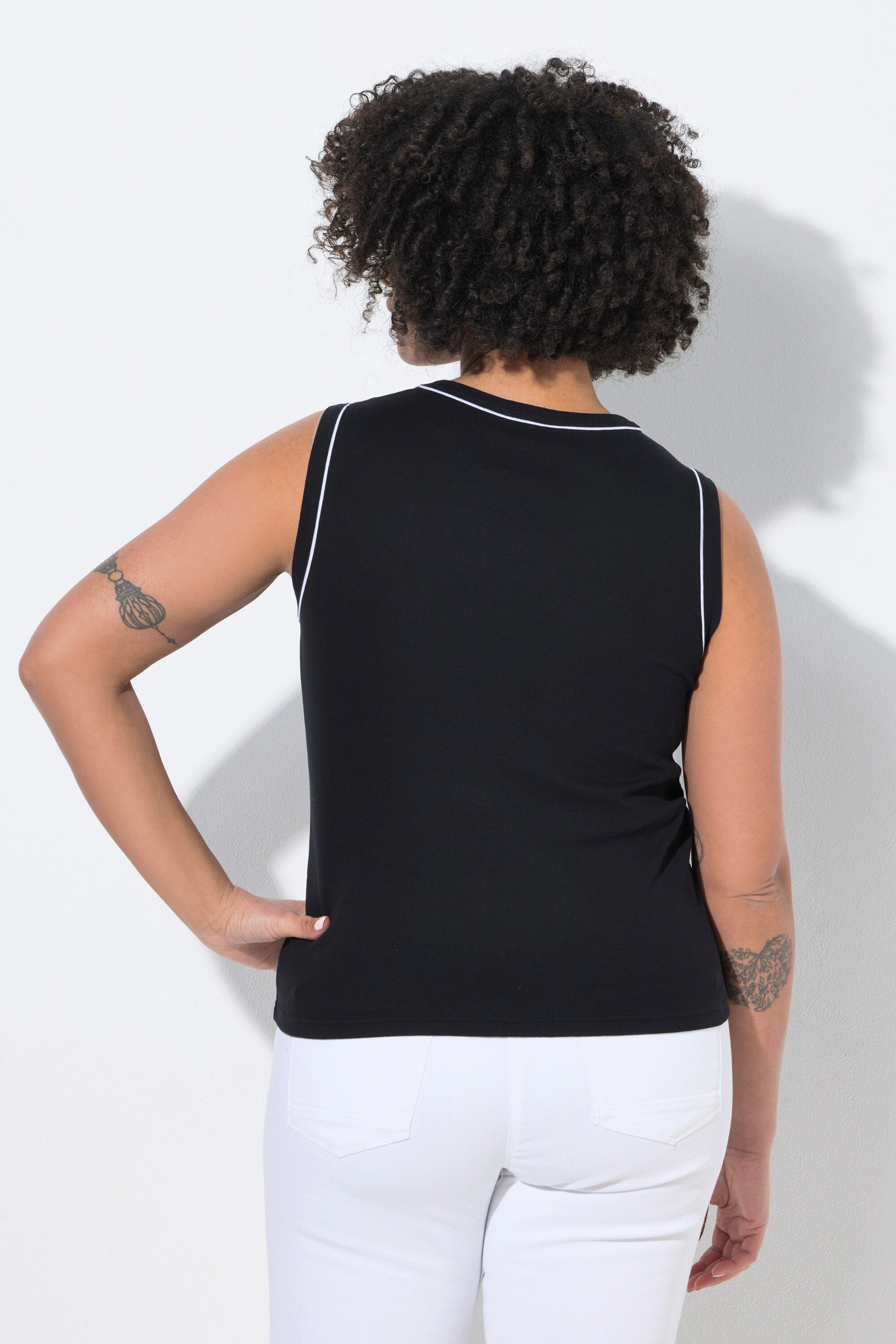 Angel of Style Longtop Ripptop Slim Fit Zierpiping