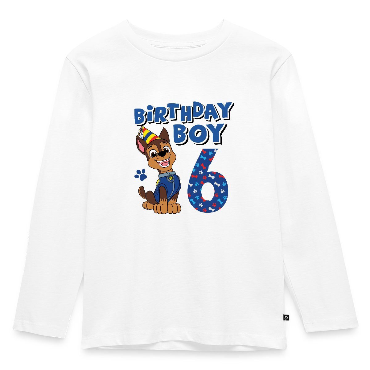 T-Shirt Paw Patrol Geschenk 6 Jahre Alt 6. Geburtstag Chase Kinder Premium Lan