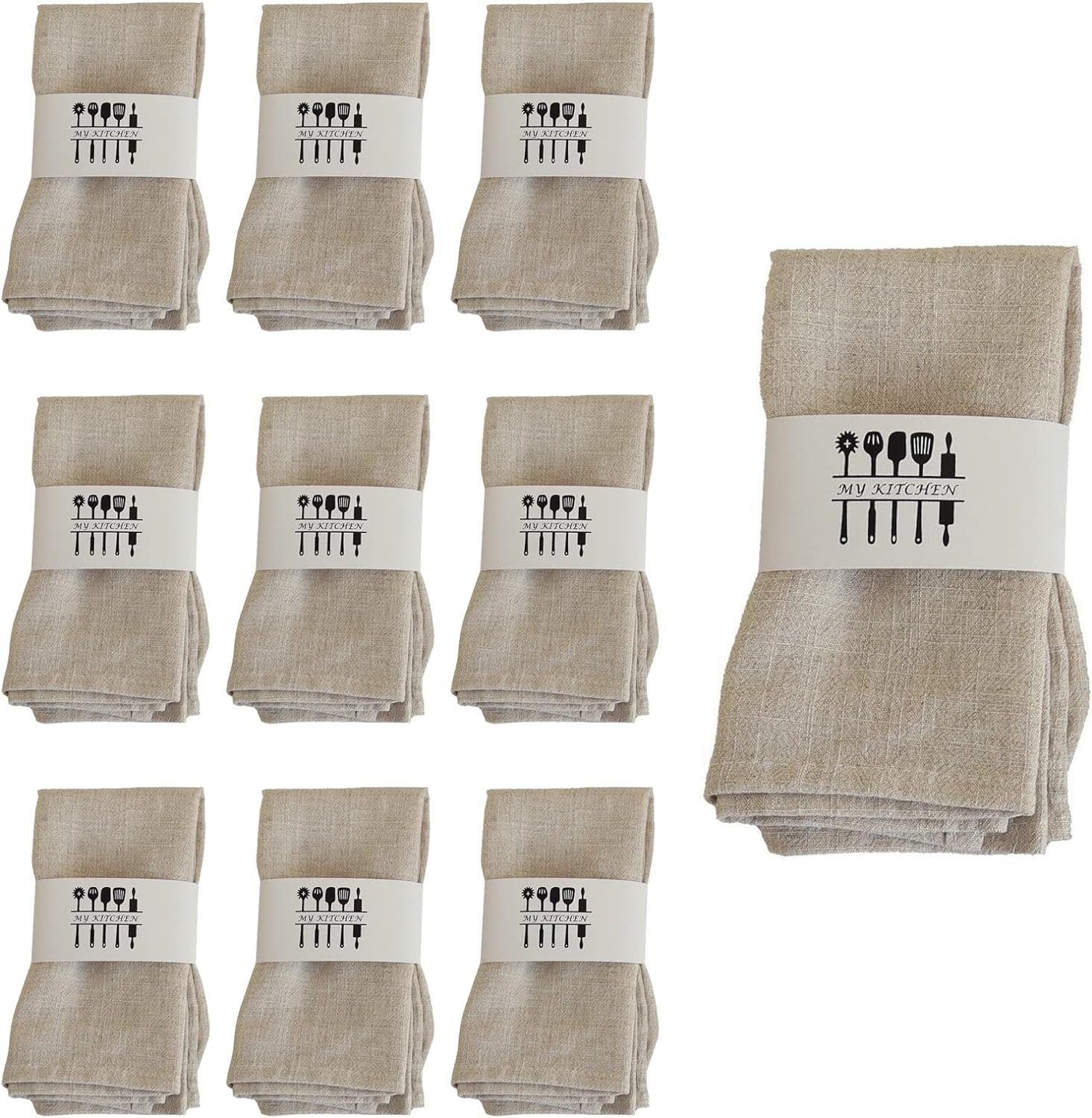 Coonoor Stoffserviette Leinenservietten,40 * 40CM quadratische Leinen Tischservietten, (6 St)