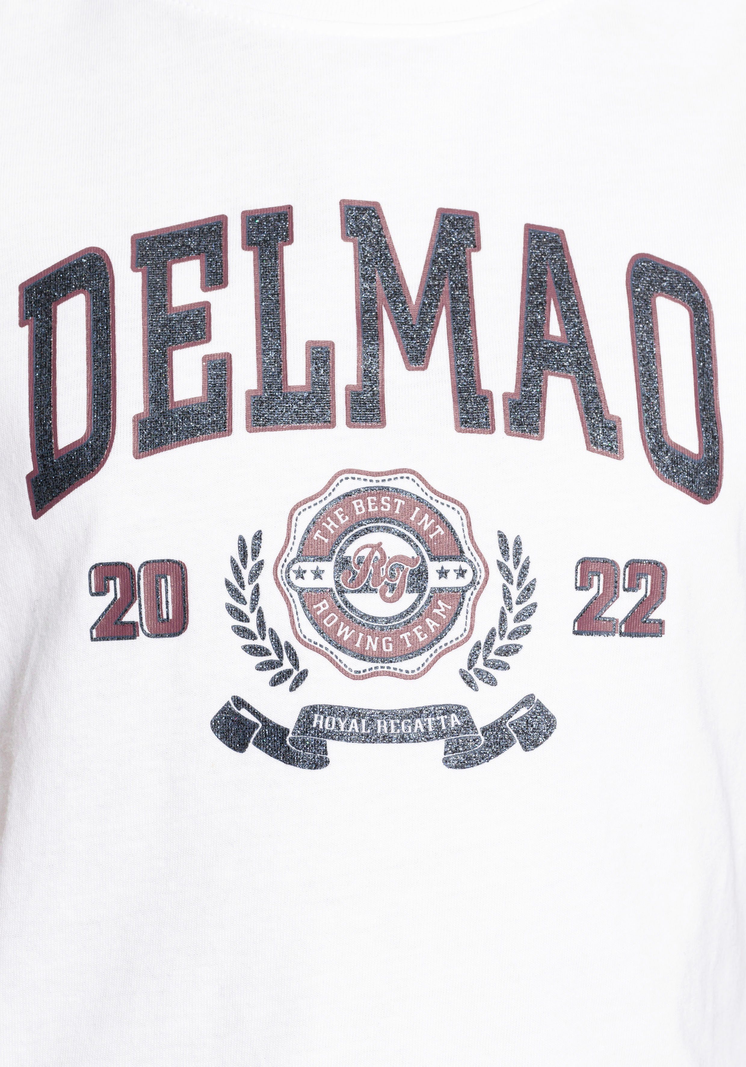 Mädchen, mit Delmao-Glitzer-Print großem T-Shirt DELMAO für