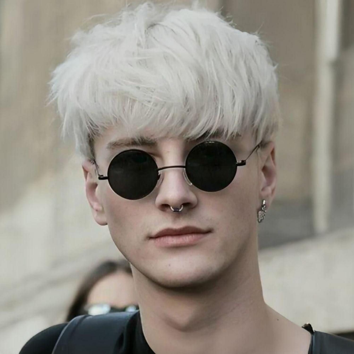LuxusKollektion Kunsthaarperücke Perücke Herren kurz synthetisch geschichtet Pony Party Cap Weiß