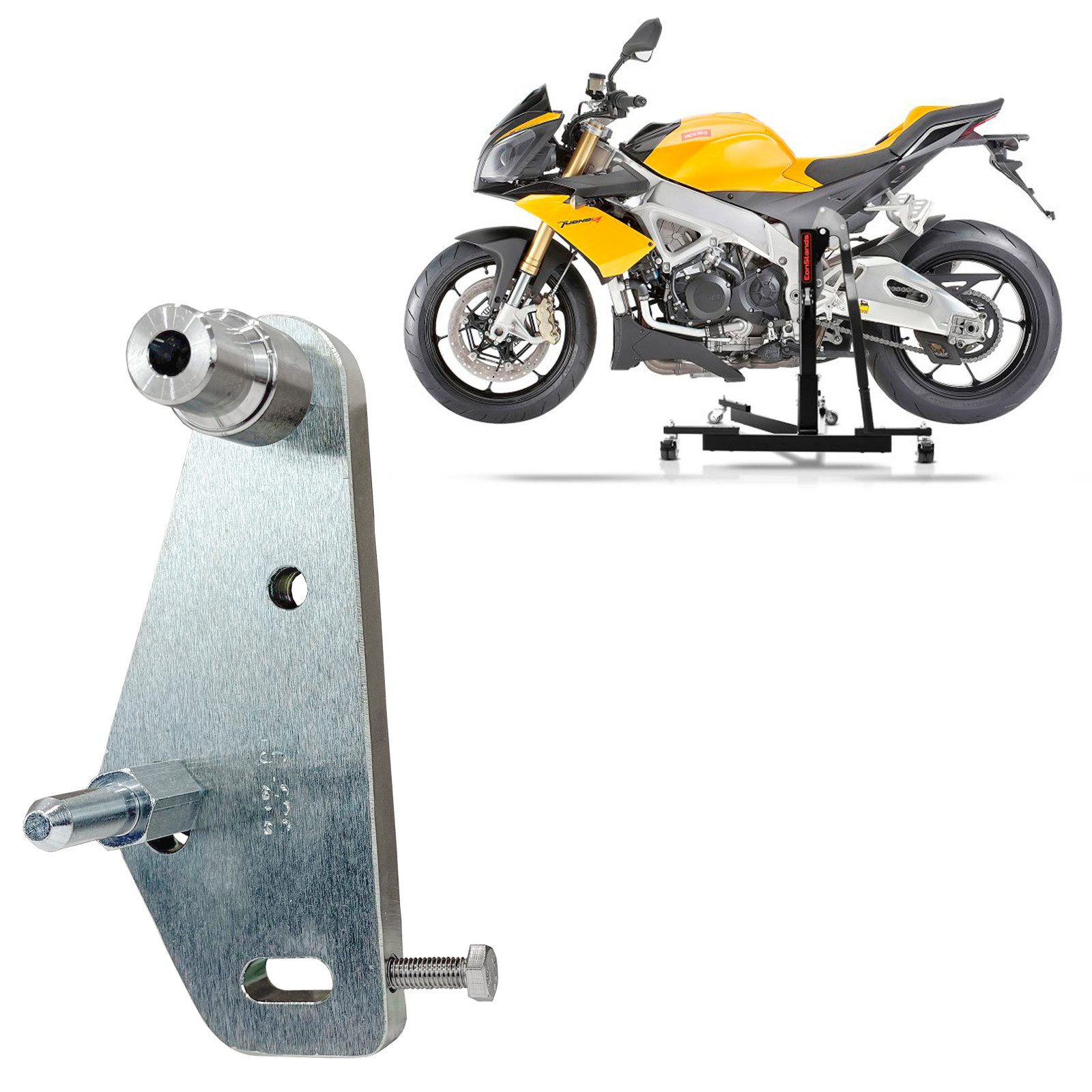 ConStands Motorradheber Adapterplatte für # Power Classic / Evo für Aprilia Tuono V4 1100 Fact