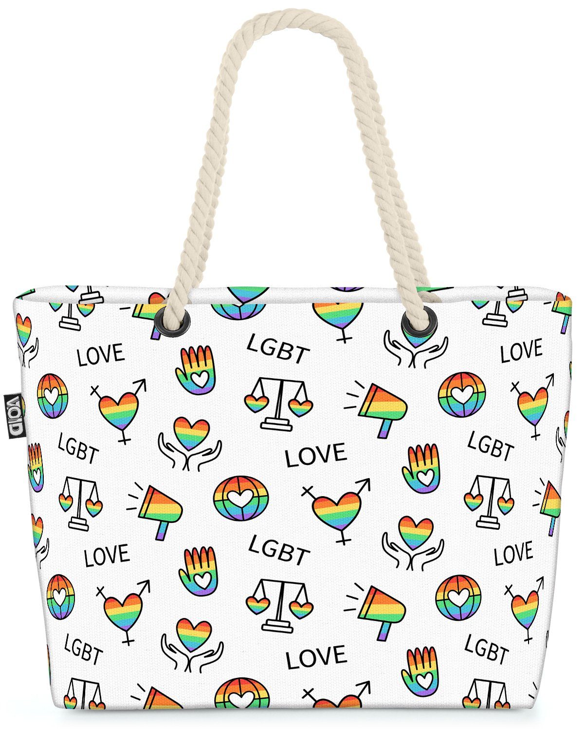 VOID Strandtasche (1-tlg), Pride Hand Herz Regenbogen pride gay schwul gleichberechtigung herzen
