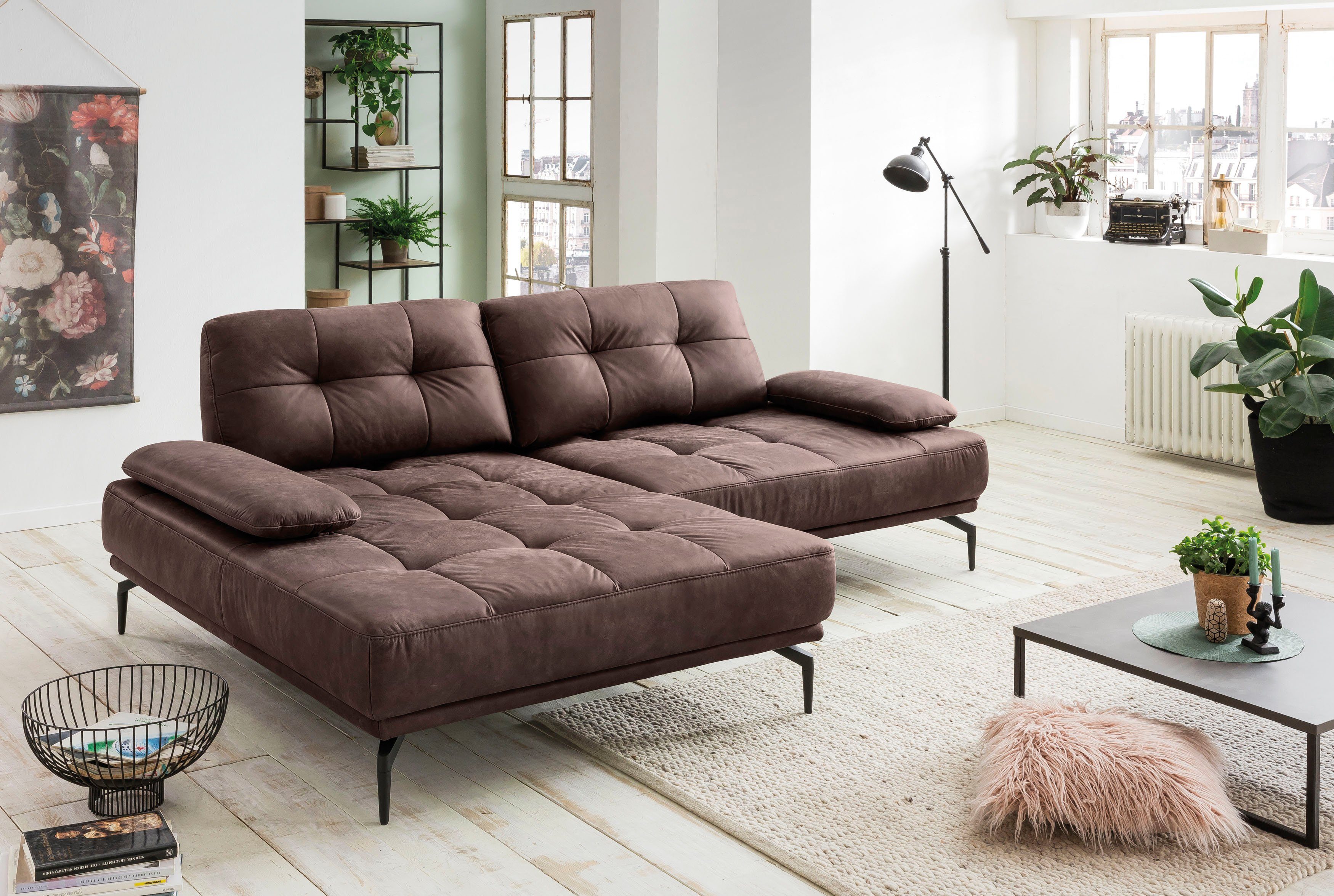 Metallfüße Inklusive exxpo fashion sofa - Sitztiefenverstellung, Ecksofa, Armlehnenverstellung,