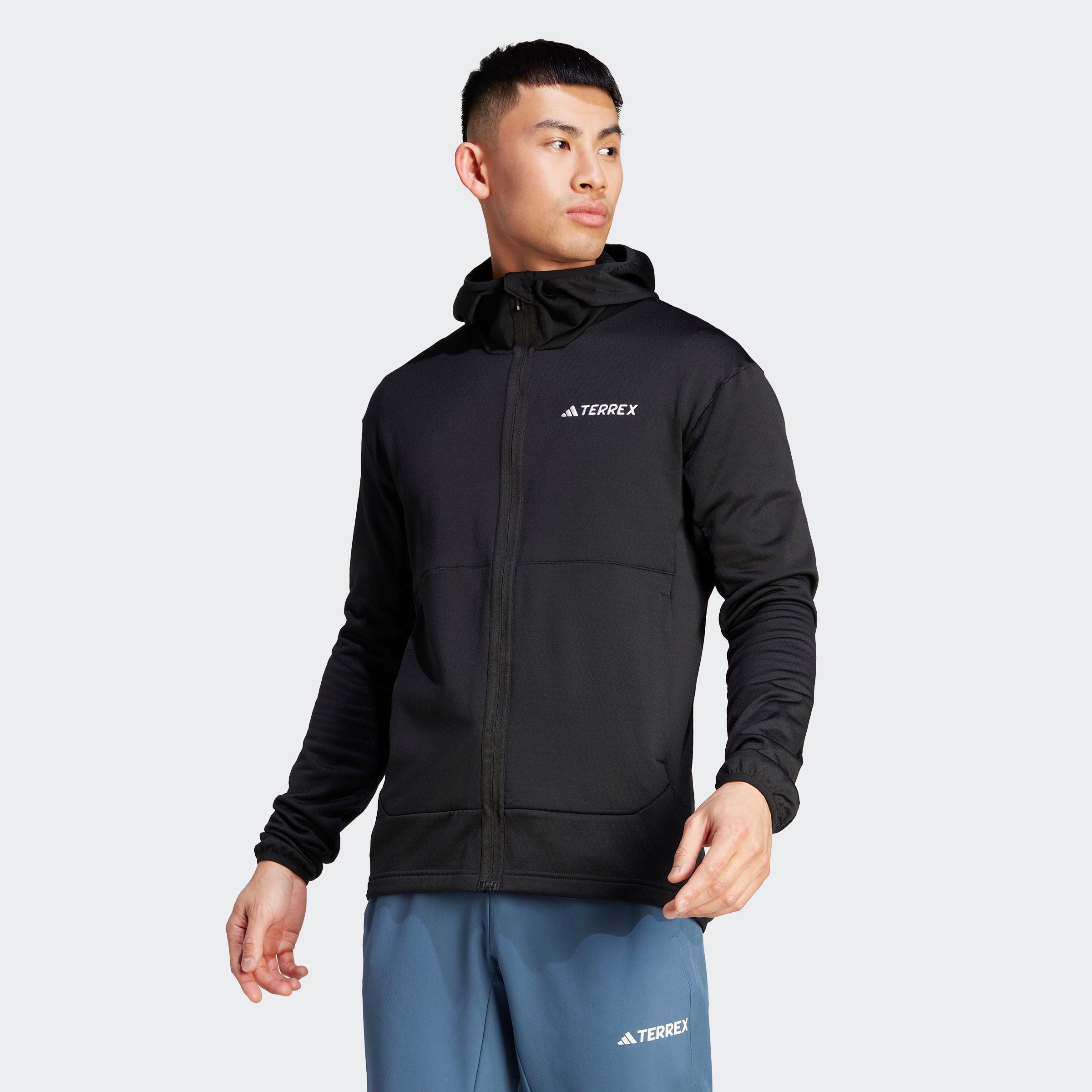 adidas TERREX LIGHT FLEECE TERREX XPERIOR Outdoorjacke Black HOODED