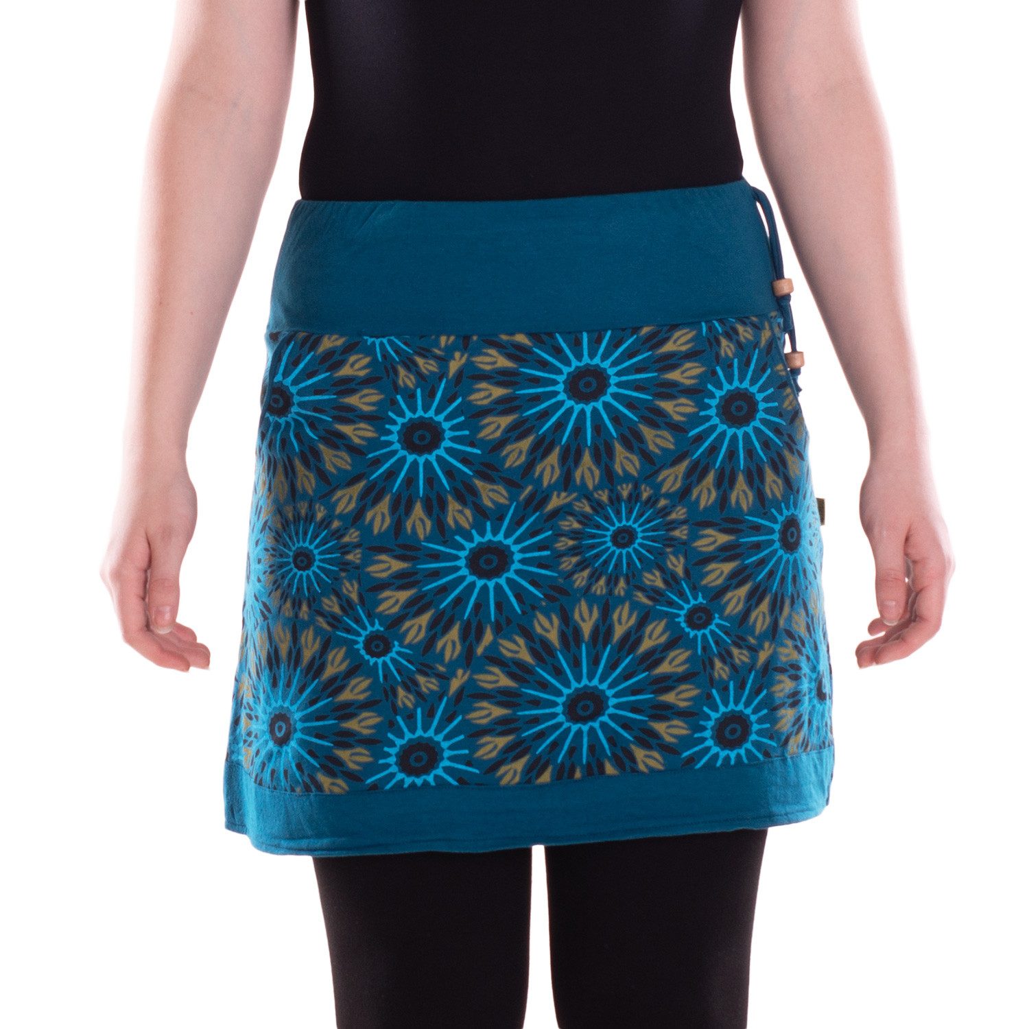 Vishes Minirock Damen Mini-Rock Baumwolle Mandala-Muster elastischer Bund Alternative Bekleidung, Ethno, Hippie, Retro Style