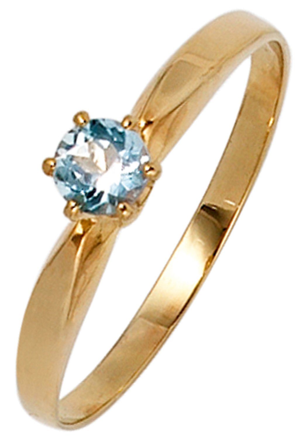 JOBO Fingerring, 585 Gold mit Aquamarin