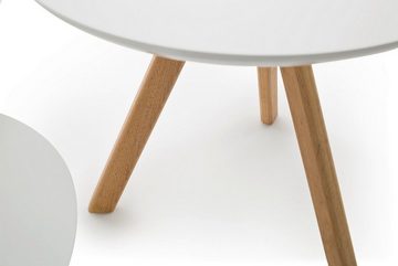 MCA furniture Couchtisch Couchtisch Set Sinio, 3-teilig, teilmassiv, Ø50/Ø45/Ø32, weiß matt (Set)