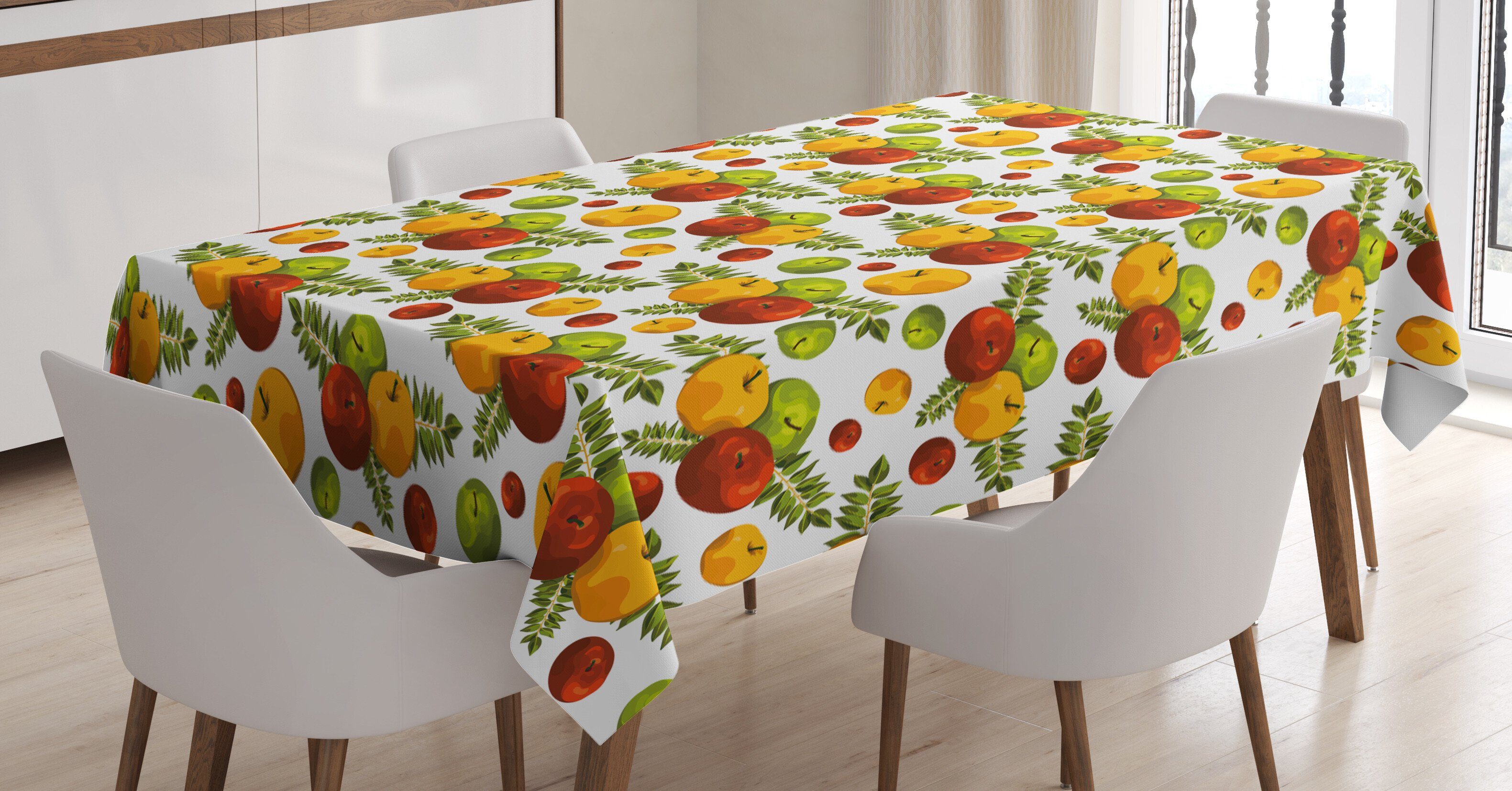 Abakuhaus Tischdecke Farbfest Waschbar Für den Außen Bereich geeignet Klare Farben, Apfel Herbst-Ernte-Saison
