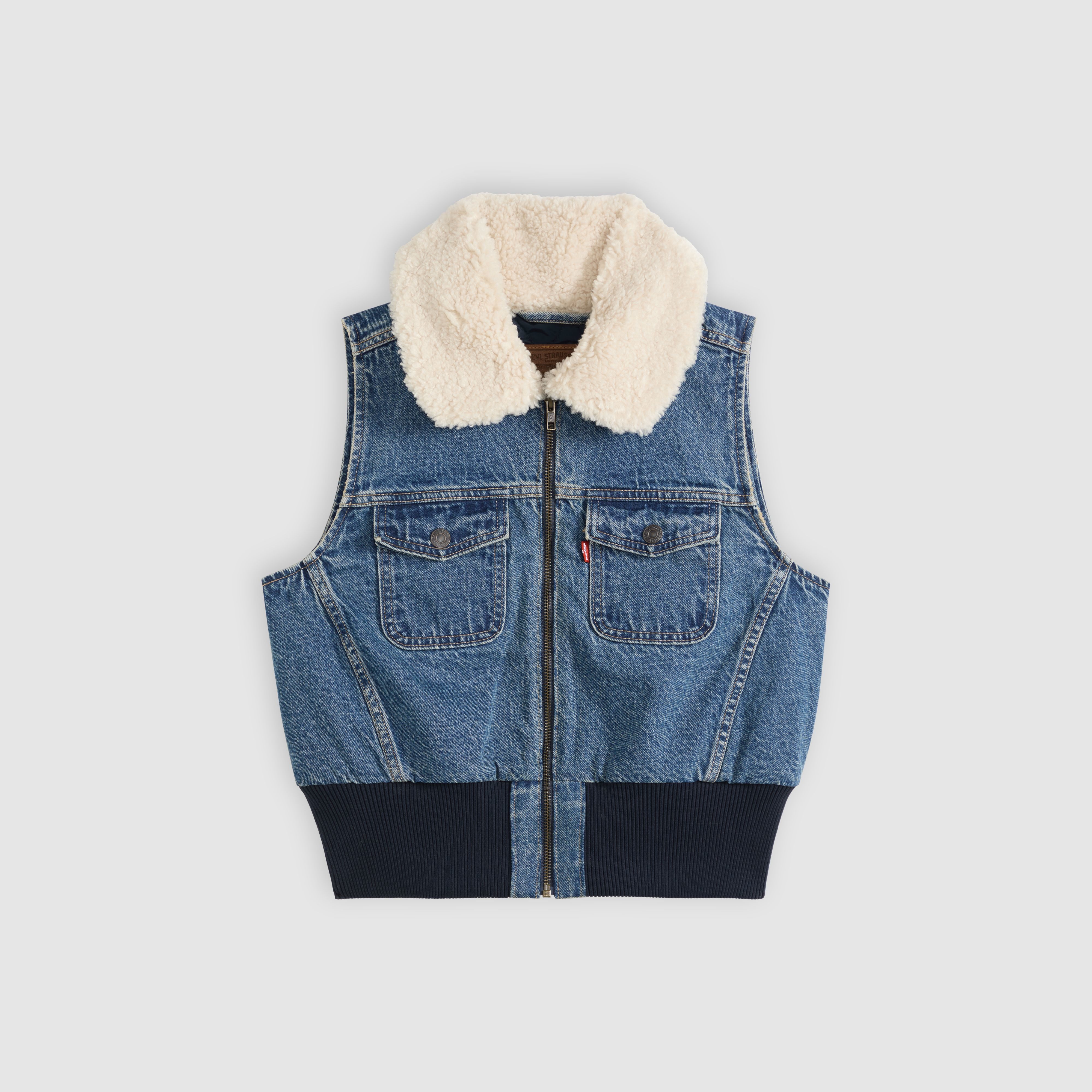 Levi's® Jeansweste TINY SHERPA VEST mit Plüschkragen – Bild 5 von 5