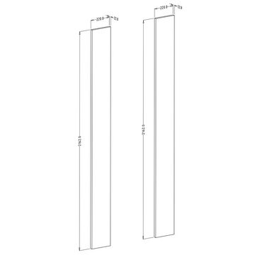 Lomadox Kleiderschrank OLMO-83 Seitenpaneel für Kleiderschrank in weiß, B/H/T: ca. 22/216/2 cm