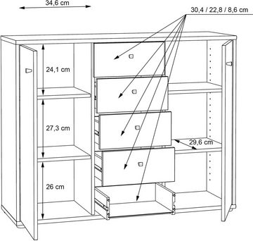 FORTE Kommode Tempra, Breite 108,8 cm