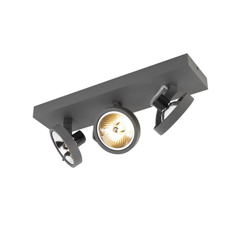 Qazqa LED Aufbaustrahler Go, ohne Leuchtmittel, Warmweiß, QAZQA Aufbau­spot, g9, Grau, Aluminium, Design