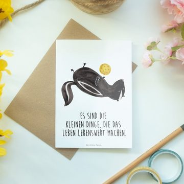 Mr. & Mrs. Panda Grußkarte Stinktier Ball - Weiß - Geschenk, Skunk, Grußkarte, Hochzeitskarte, E, Matte Innenseite