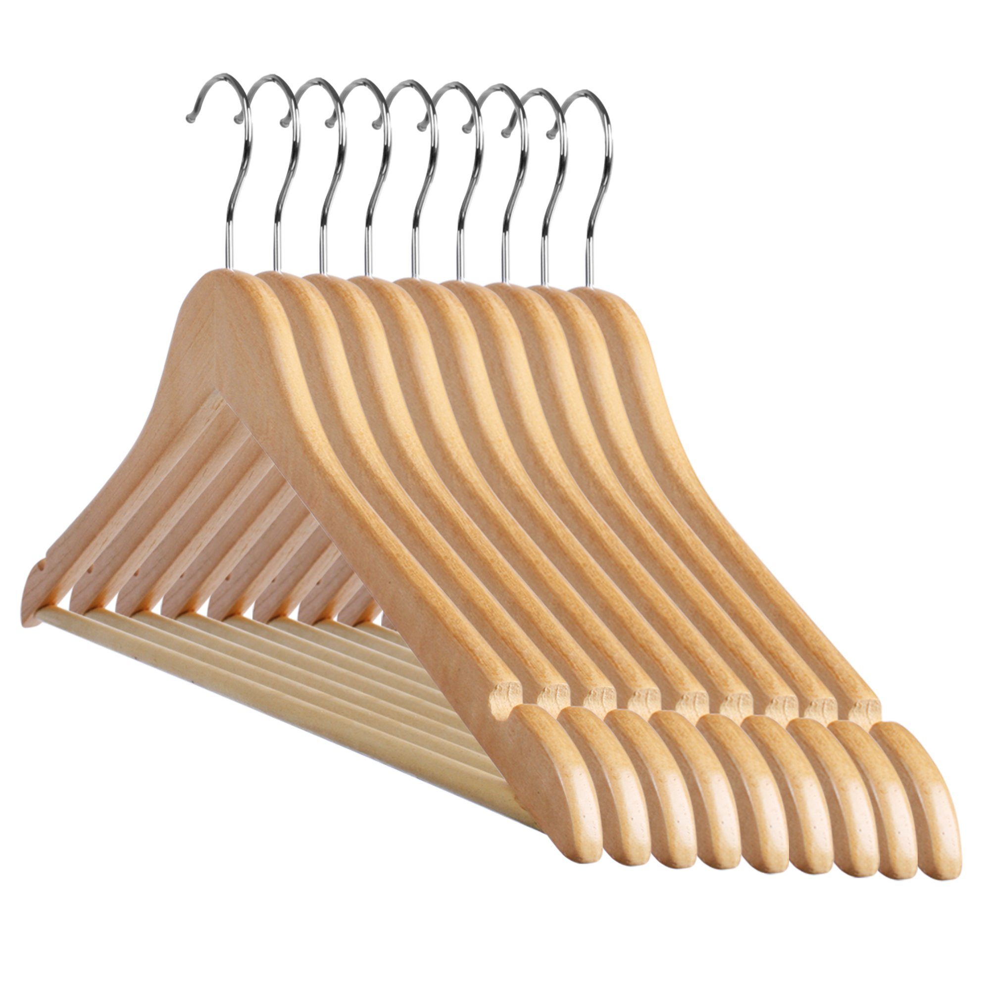Jago Kleiderbügel Holz Holzkleiderbügel Garderobenbügel Hosenstange günstig online kaufen