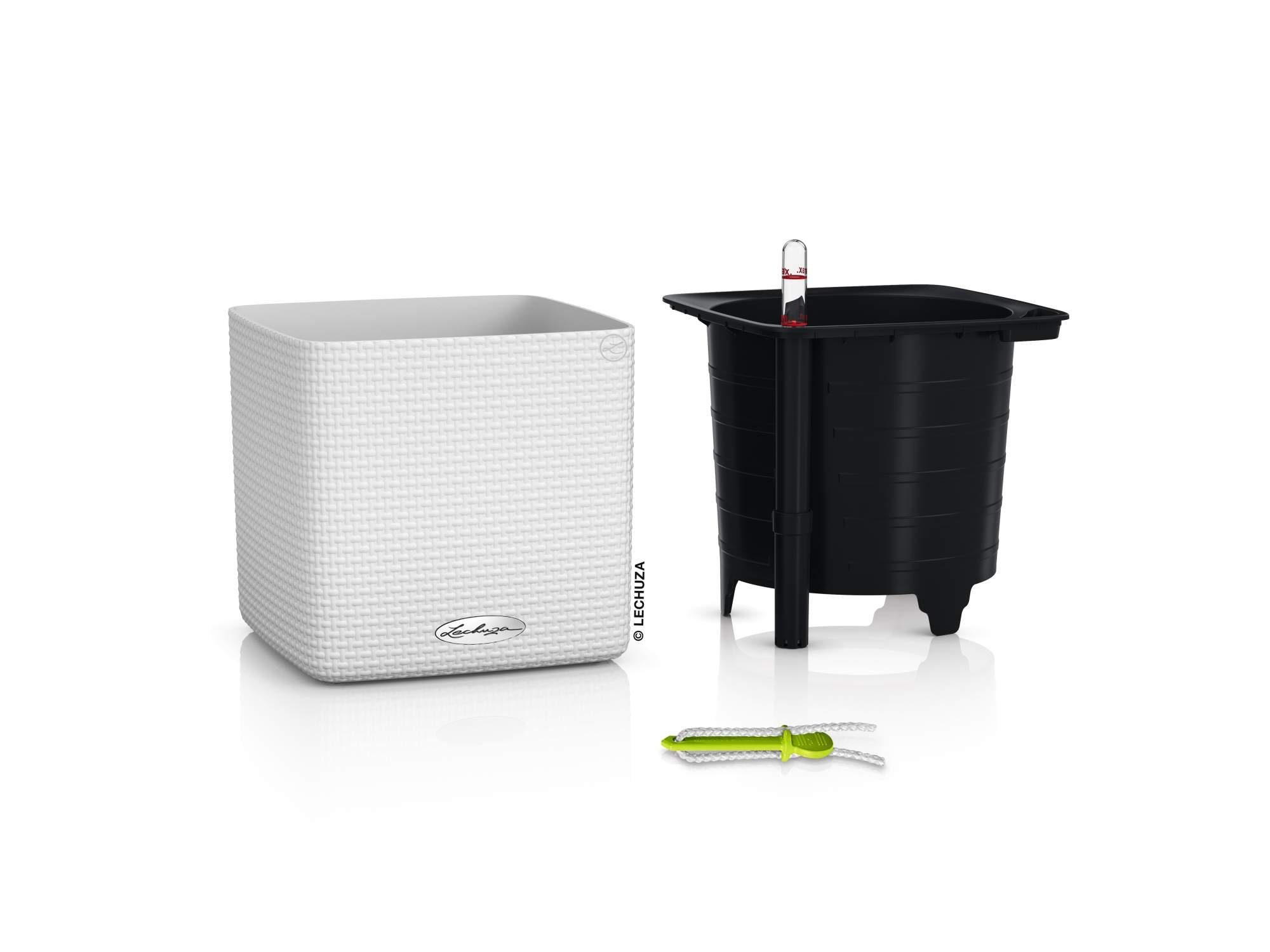 Lechuza® Blumentopf Cube Color 16 - weiß AIO Komplettset – Bild 2 von 5