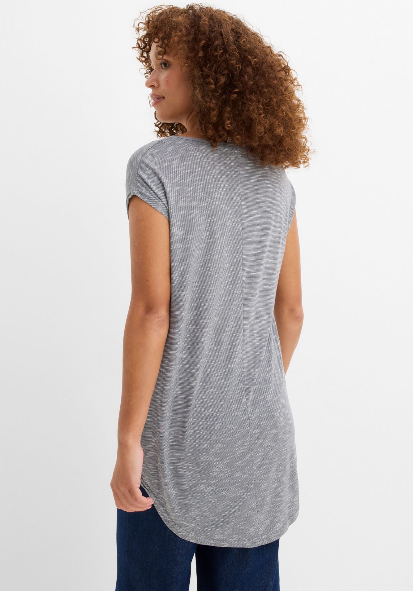 bonprix Longshirt lässige Passform, längeres Rückenteil, abgerundeter Saum