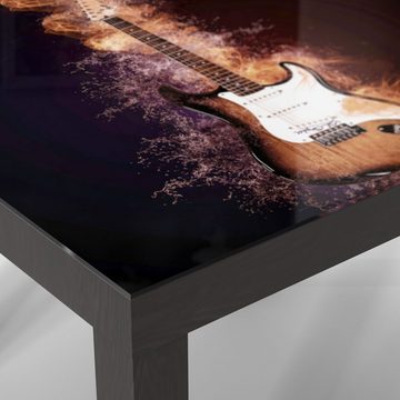 DEQORI Couchtisch 'Brennende E-Gitarre', Glas Beistelltisch Glastisch modern