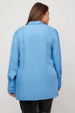 Ulla Popken Hemdbluse Bluse Oversized Hemdkragen Langarm