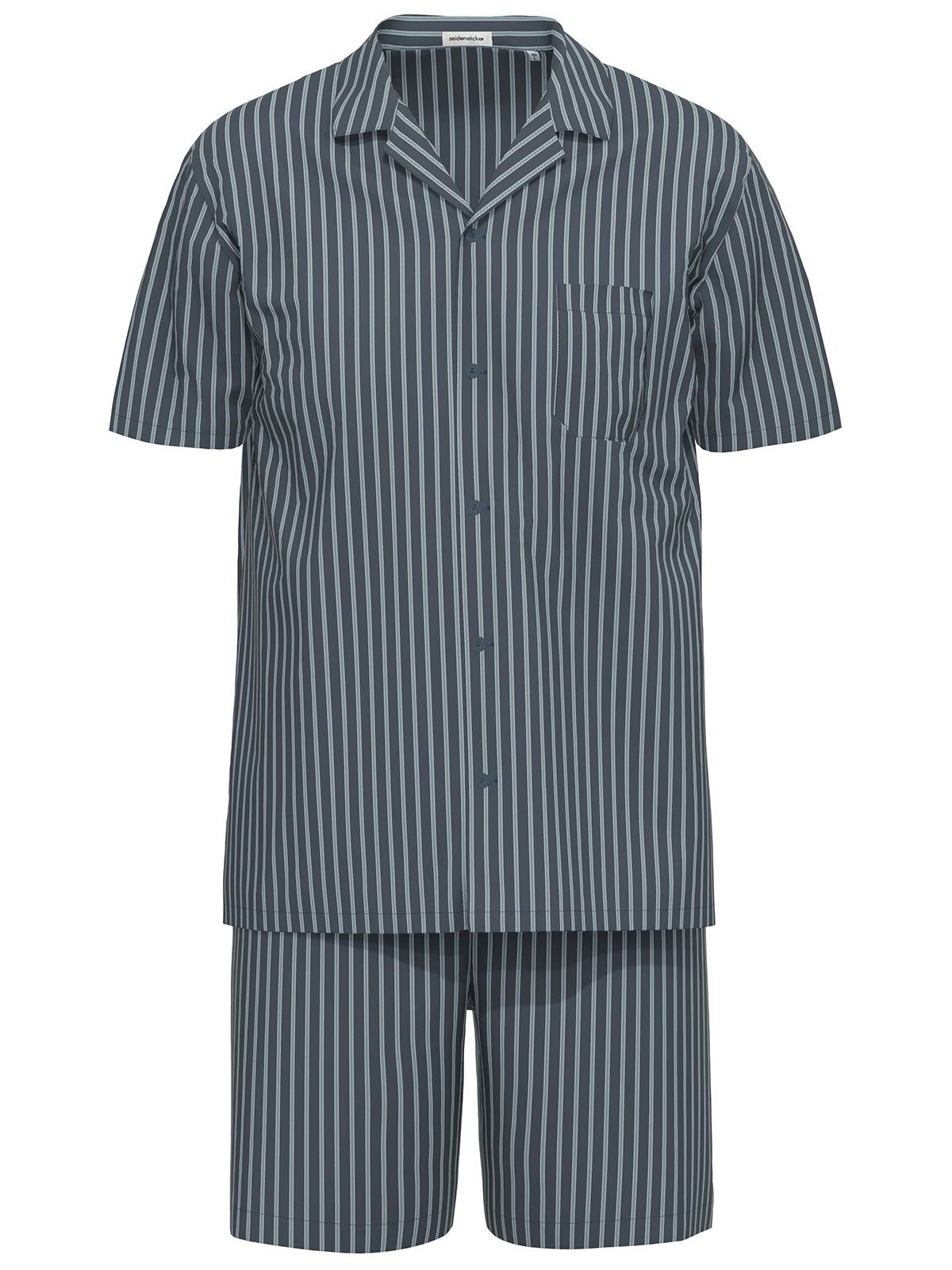 Seidensticker schwarze Rose Pyjama Herren Schlafanzug kurz (Stück, 1 tlg)