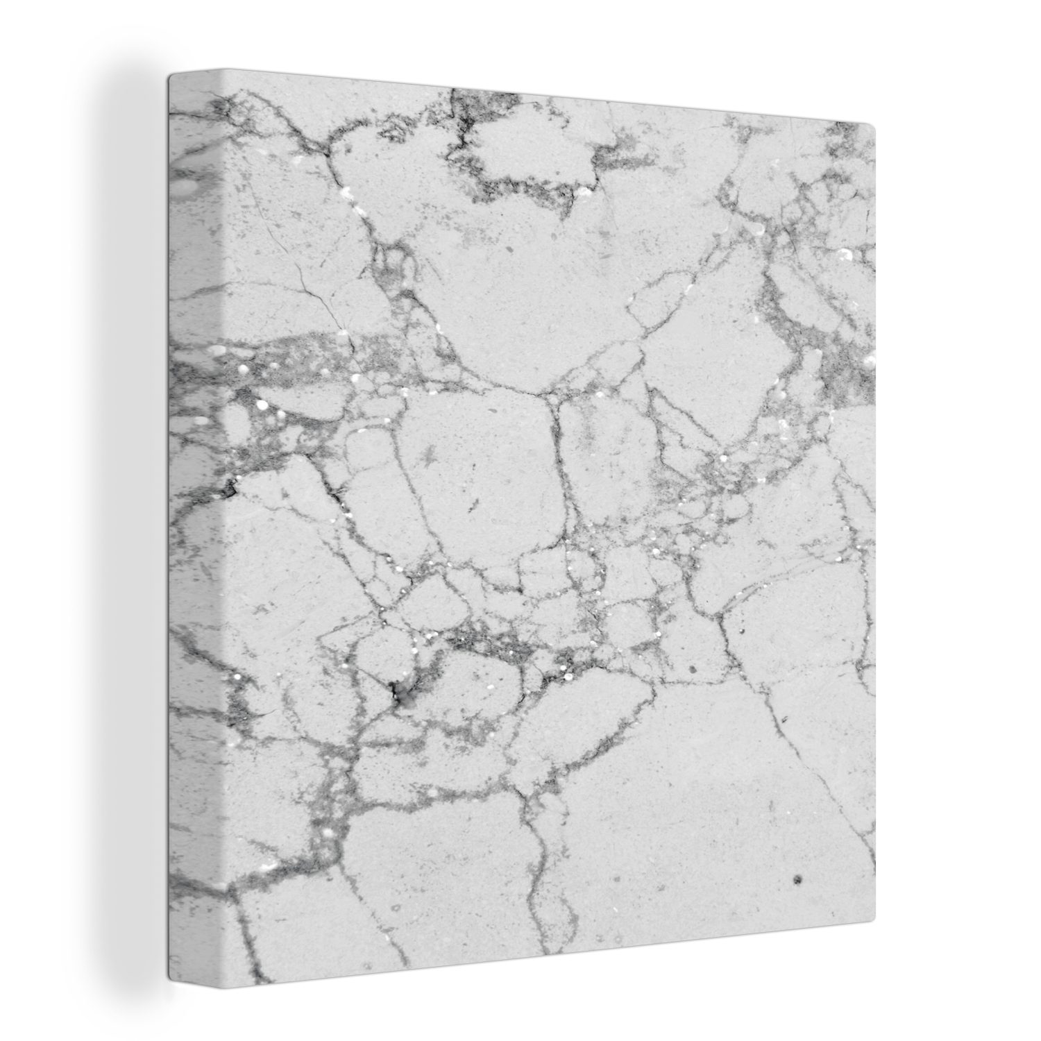 OneMillionCanvasses® Leinwandbild Marmor - Muster - Grau, (1 St), Leinwand Bilder für Wohnzimmer Schlafzimmer