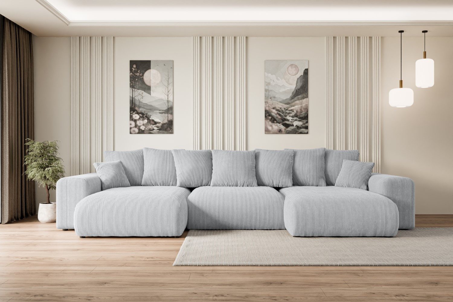 ALTDECOR Wohnlandschaft ESKAR-U, Couch mit Schlaffunktion, Wohnzimmer - Woh günstig online kaufen