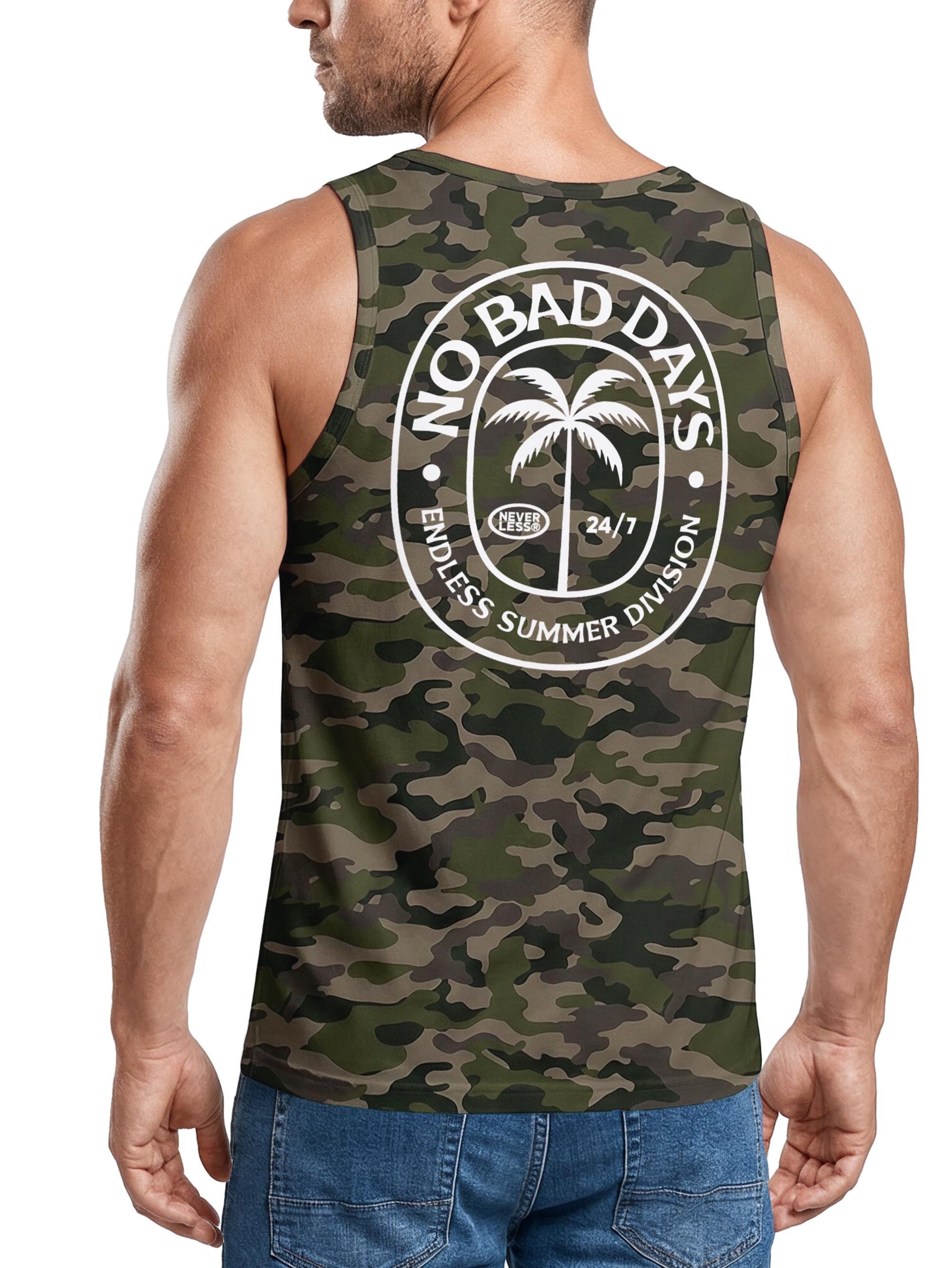 Neverless Tanktop Herren Tanktop mit Grafik-Print Rückendruck - No Bad Days Bad Days - mit Print
