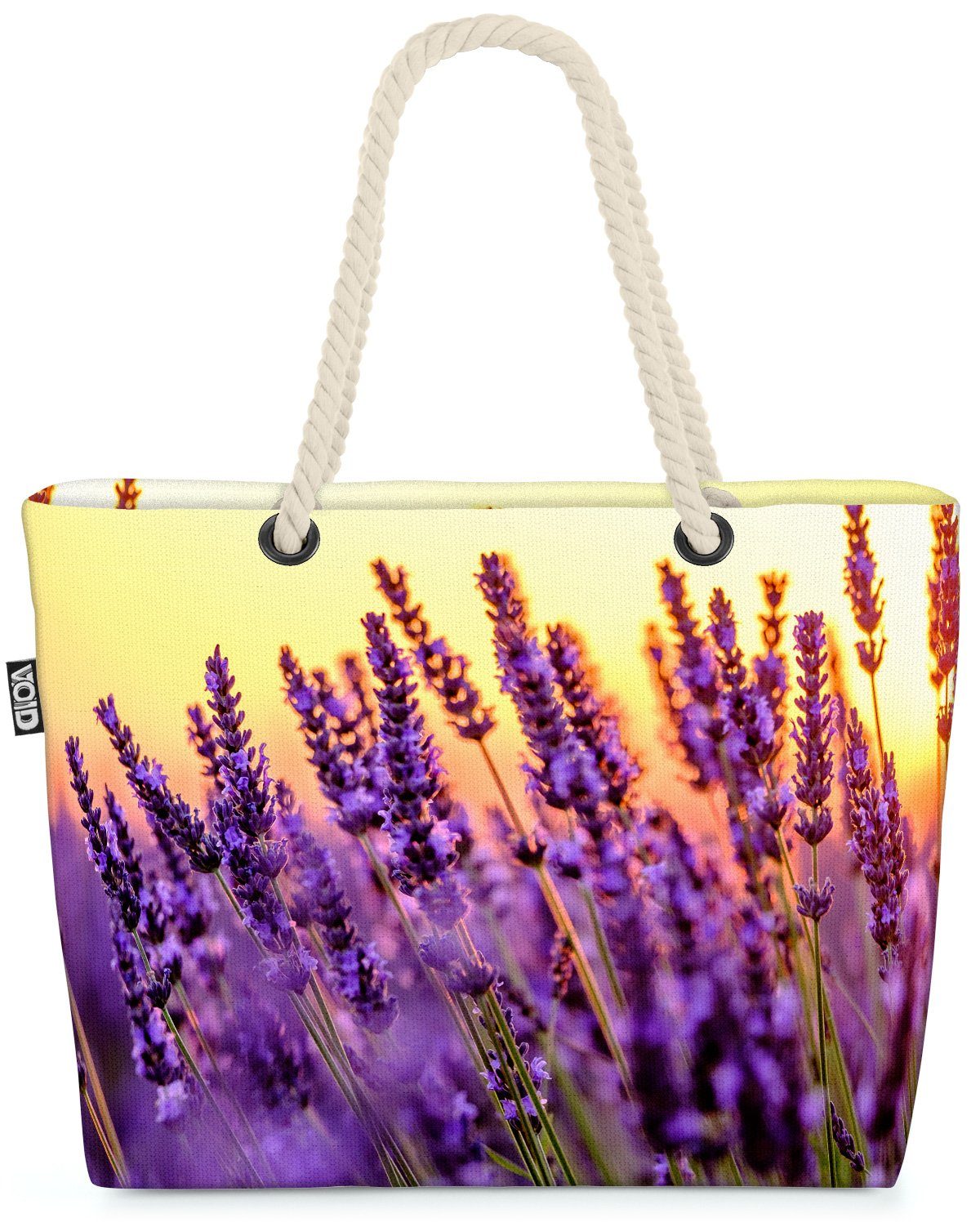 VOID Strandtasche (1-tlg), Sonnenuntergang Lavendel Blumen kräuter rustikal küche parfüm wellnes