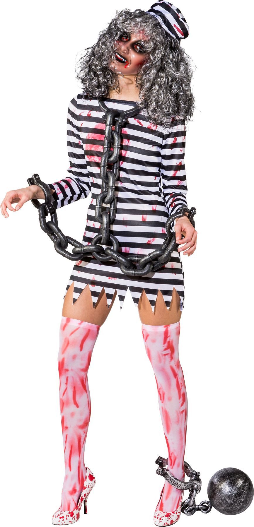 Orlob Zombie-Kostüm Damen Kostüm Zombie Sträfling Knastbraut Halloween Fasching Karneval