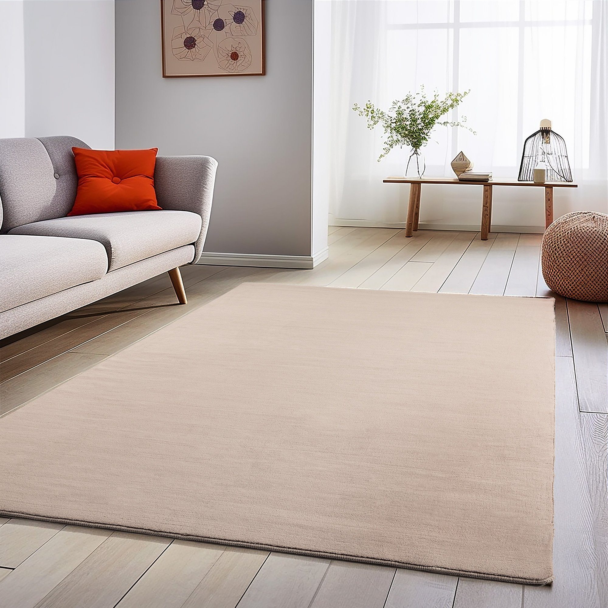 SIMPEX24 Teppich Unicolor - Einfarbig, Läufer, Höhe: 7 mm, Kurzflor Rund Te günstig online kaufen