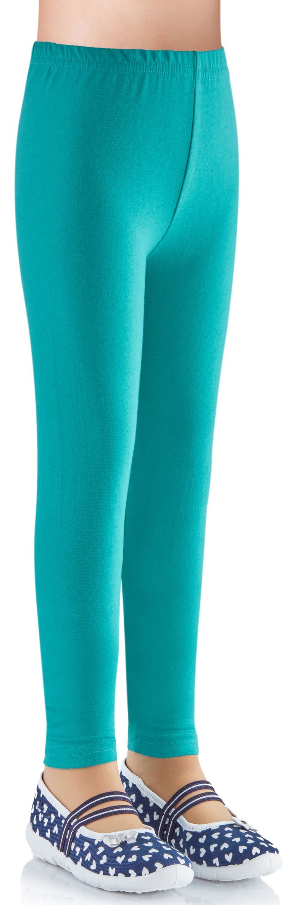 Ladeheid Leggings Mädchen Leggings aus Baumwolle LAMA03 (1-tlg) elastischer Bund Minze6
