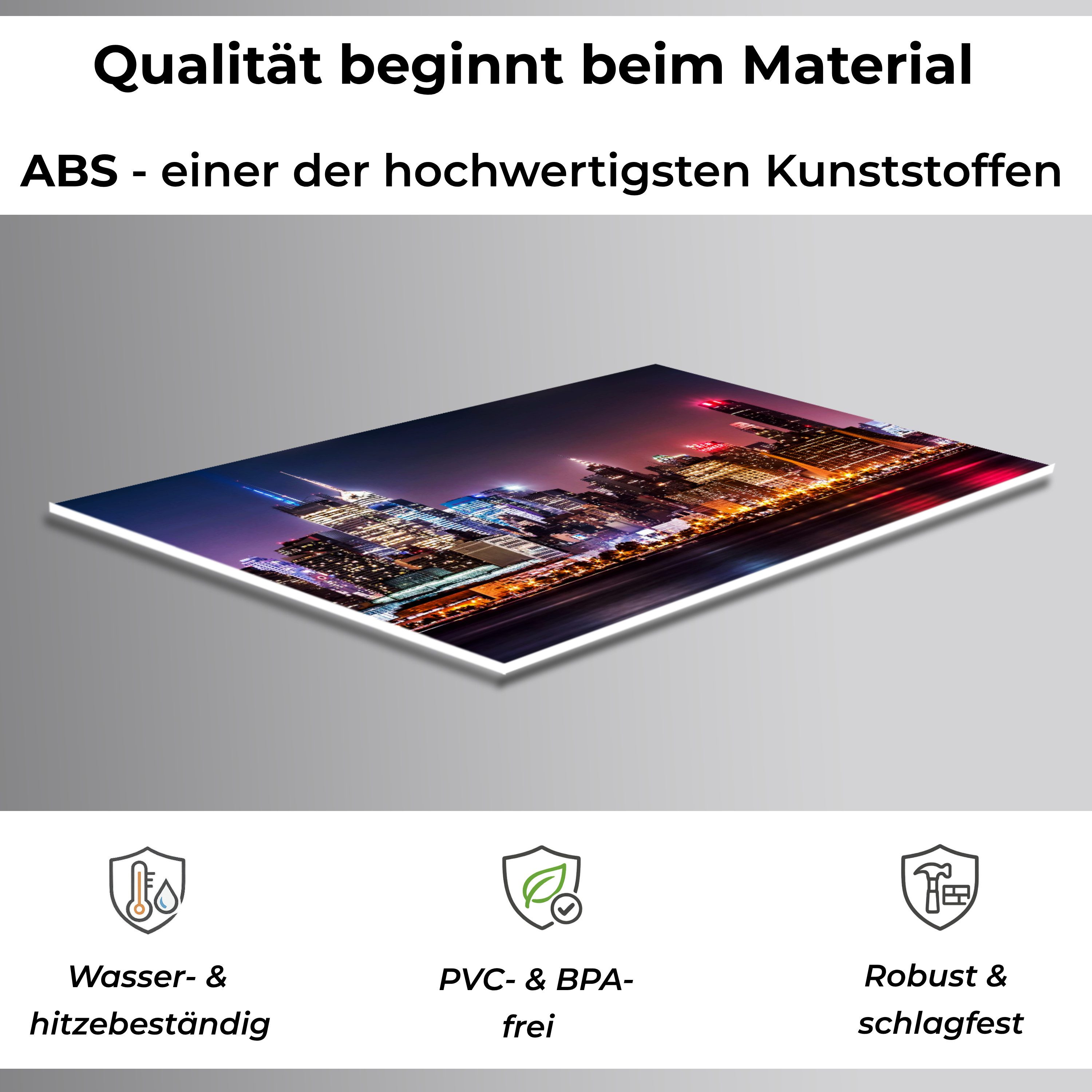 Rodnik Küchenrückwand New York, monolithische ABS-Platte mit Direktdruck, formstabil und langlebig