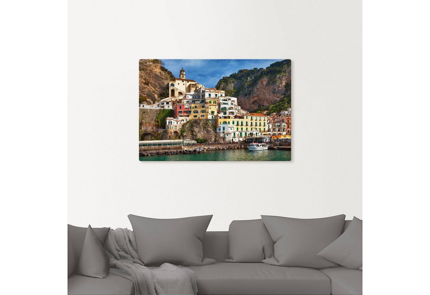 Artland Wandbild »Hafen von Amalfi an der Amalfiküste«, Italien (1 Stück), in vielen Größen & Produktarten - Alubild / Outdoorbild für den Außenbereich, Leinwandbild, Poster, Wandaufkleber / Wandtattoo auch für Badezimmer geeignet-kaufen