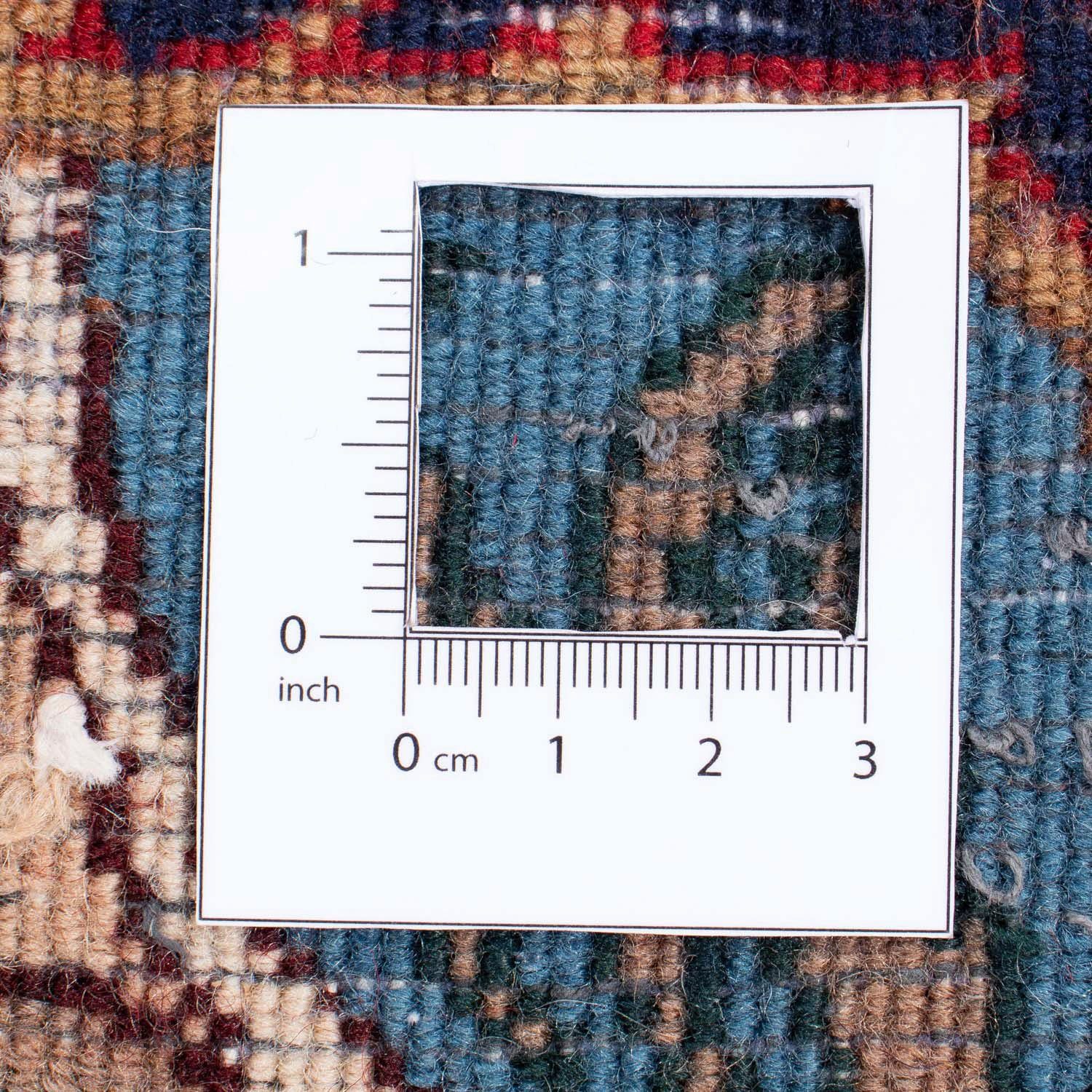 Zertifikat Blu x morgenland, Höhe: 365 Wollteppich cm, 257 mm, Medaillon 10 mit Unikat scuro Kaschmar rechteckig,