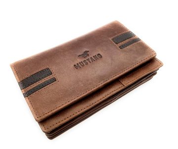 MUSTANG Geldbörse echt Leder Damen Portemonnaie mit RFID Schutz, links öffnend, auch für Linkshänder geeignet