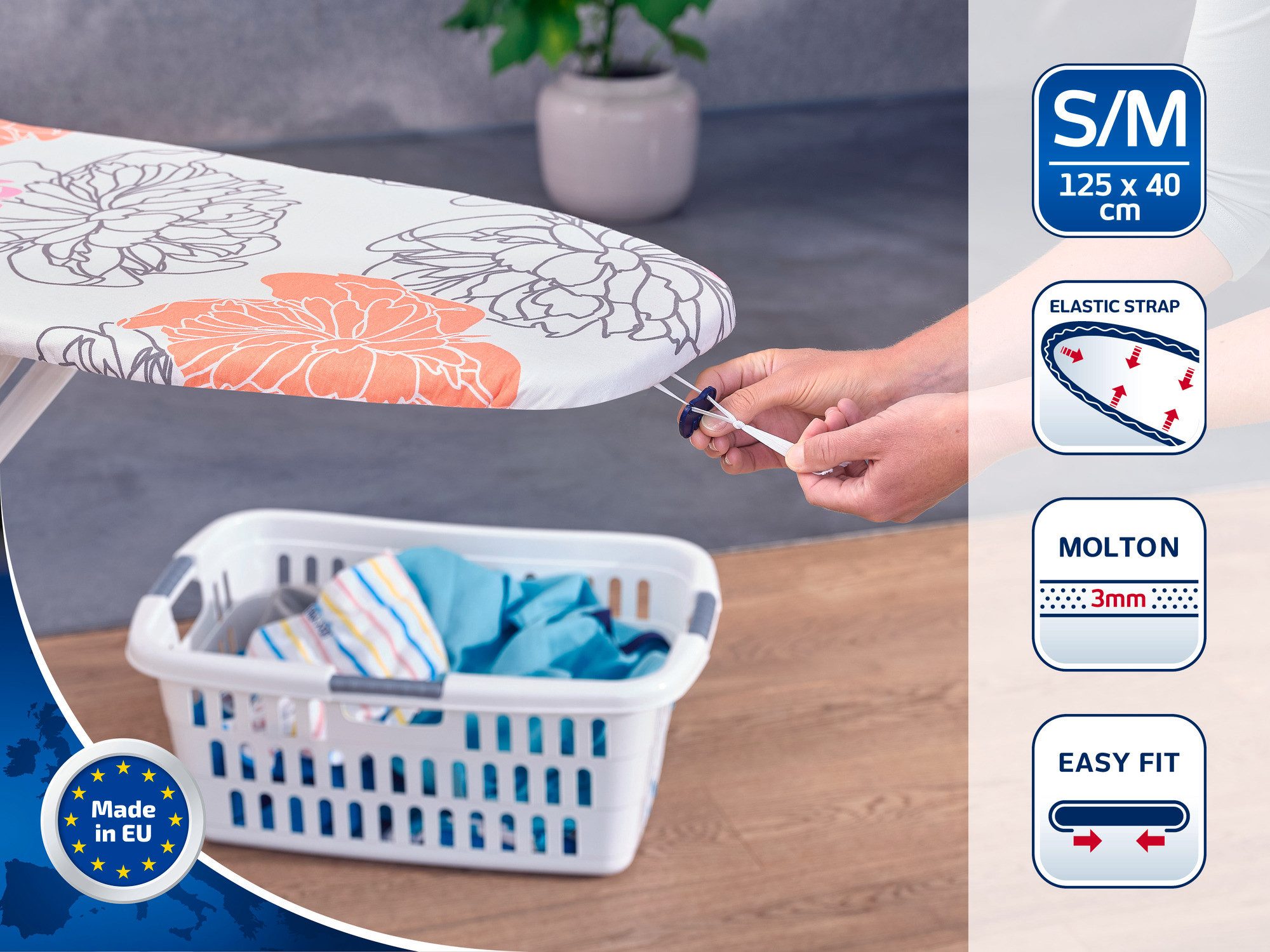 Leifheit Ersatz-Bügelbrettbezug Bügeltischbezug Cotton Comfort S/M, günstig online kaufen