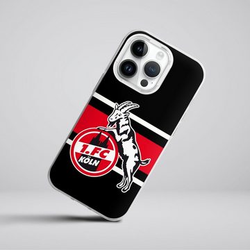 DeinDesign Handyhülle 1. FC Köln Offizielles Lizenzprodukt Colour Stripes 1.FC, Apple iPhone 14 Pro Silikon Hülle Bumper Case Handy Schutzhülle