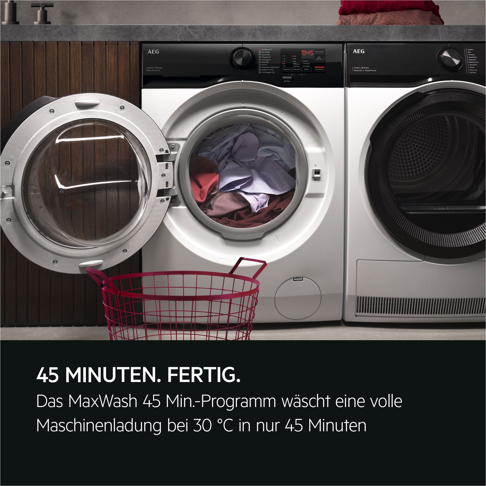 AEG Waschmaschine 6000 ProSense® LR6FE49FL, 9 kg, 1400 U/min, Volle Ladung in 45 Min. bei 30 °C Sauber & Effizient mit KI WashAssist