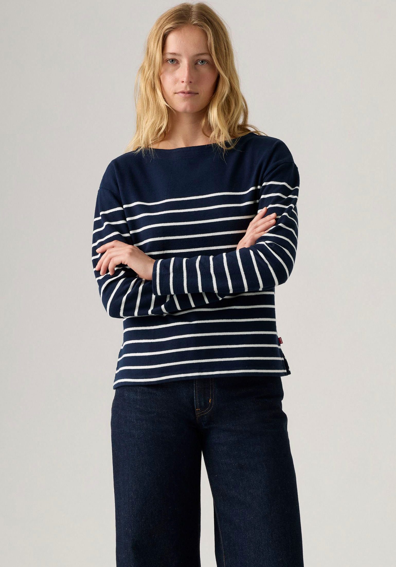 Levi's® Langarmshirt MARIN STRIPE TOP Saum mit kurzen Seitenschlitzen