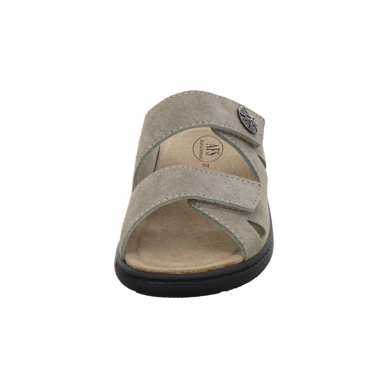 AFS-Schuhe 280886 Wechselfußbett Pantolette für Damen mit Keilabsatz, bequeme Sandalen aus Leder
