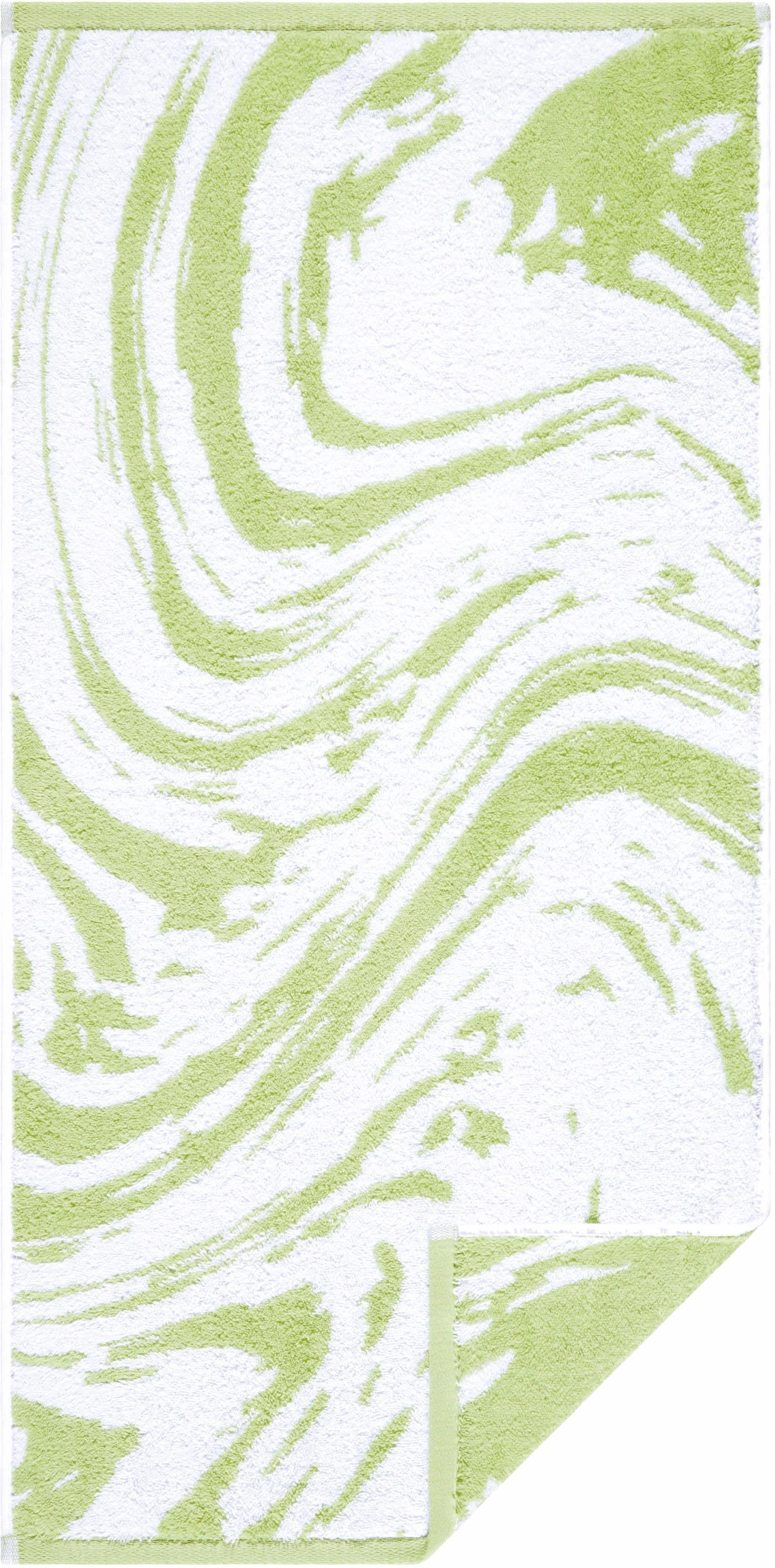 Baumwolle (1-St), Walkfrottee Muster, Marble, Badetuch grün 100% graphisches Egeria