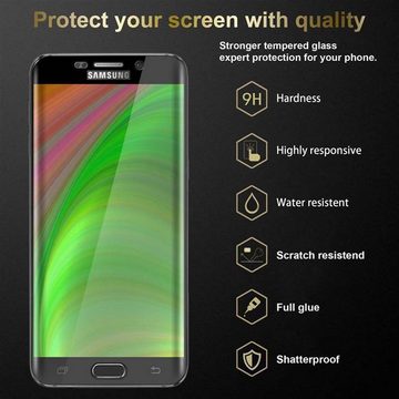 Cadorabo Schutzfolie Samsung Galaxy S6 EDGE, (1-St), Vollbild Schutzglas Panzer Folie (Tempered) Display-Schutzglas