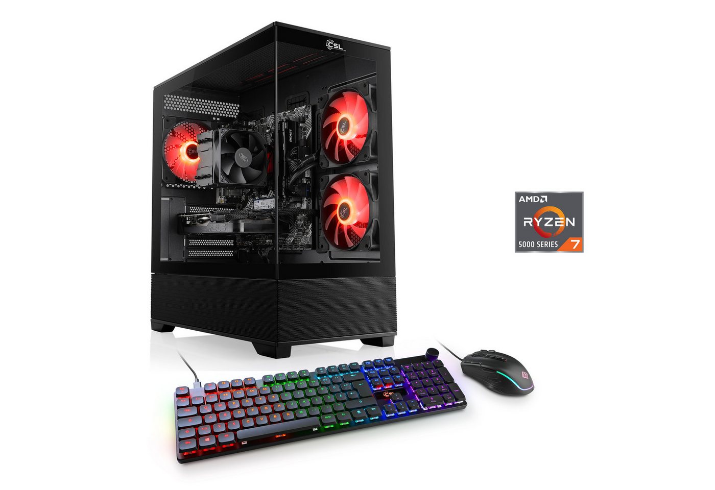 CSL Sprint V28990 Gaming-PC (AMD Ryzen 7 Ryzen 7, GeForce RTX 5060 Ti, 32 GB RAM, 1000 GB SSD, Luftkühlung)